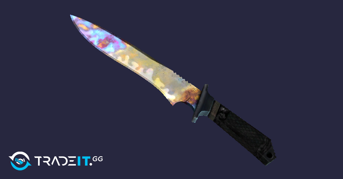 classic knife case hardened gold gem